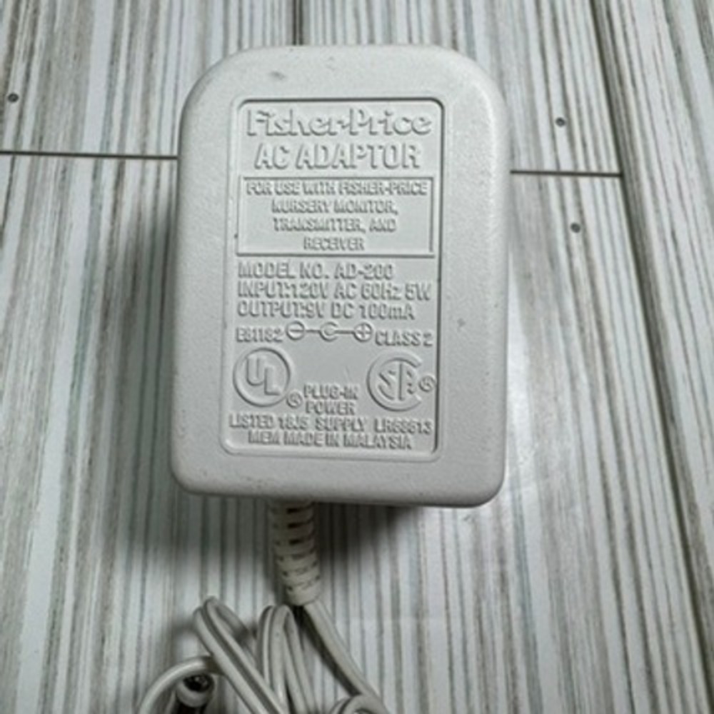 Fisher-Price AC Adaptor AD-200 9V DC 100mA Nursery Monitor Power Supply